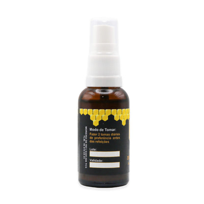 Bee propolis spray back on white background