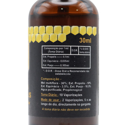 back of bee propolis spray with details